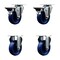 Service Caster 4'' Solid Poly Wheel Swivel Top Plate Caster Set with 2 Posi Brakes 2 Rigid, 4PK SCC-20S414-SPUS-PLB-2-R-2 - alternate 1